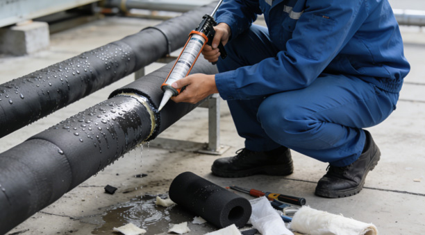 Analysis and Solutions for Condensation (Dripping Water) on Installed Elastomeric Insulation Pipes